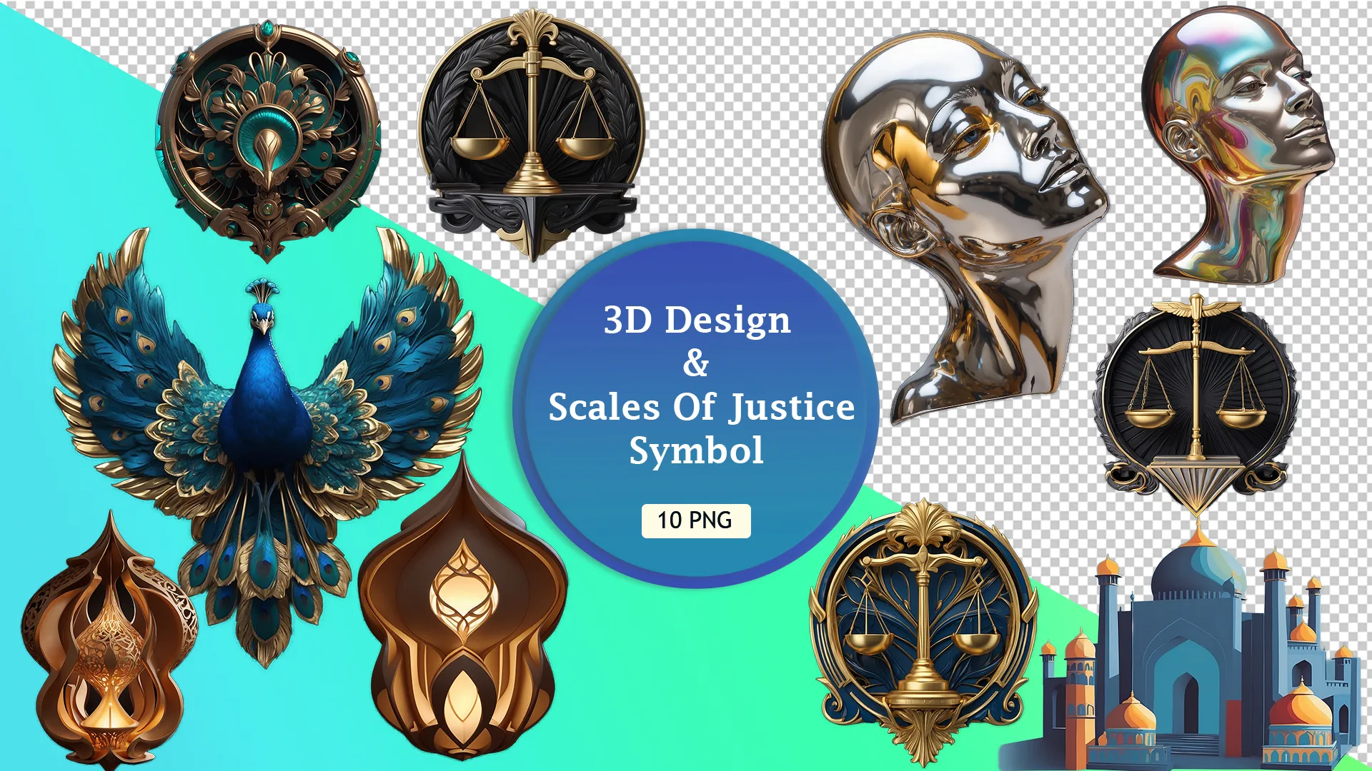 Modern Legal Icons Opulent Art 3D Pack